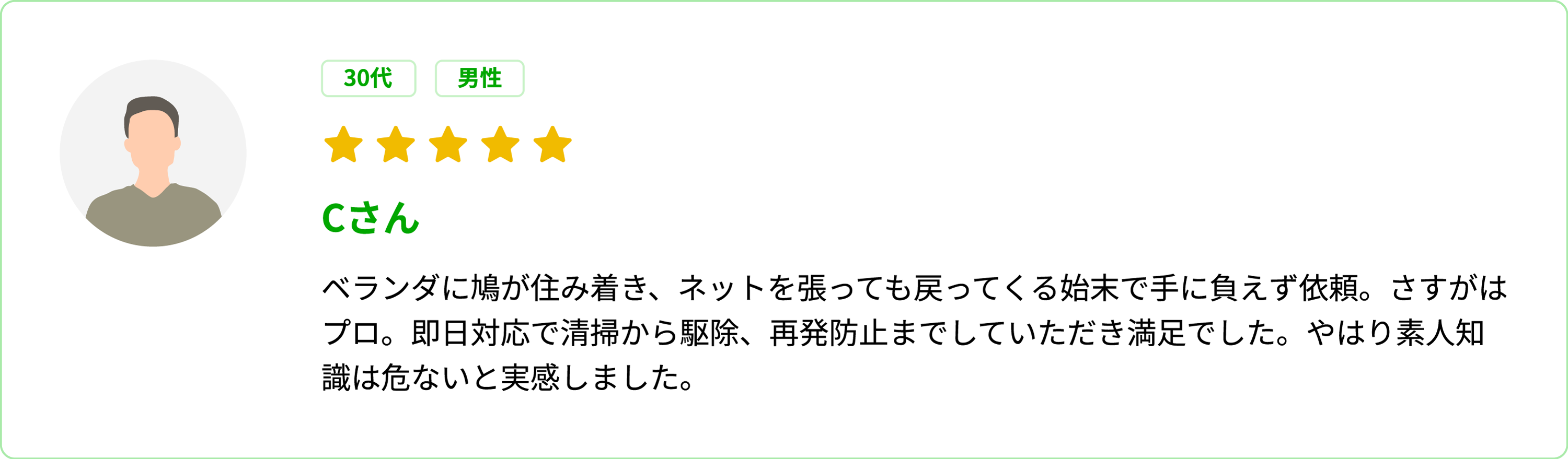 お客様の声 Cさん